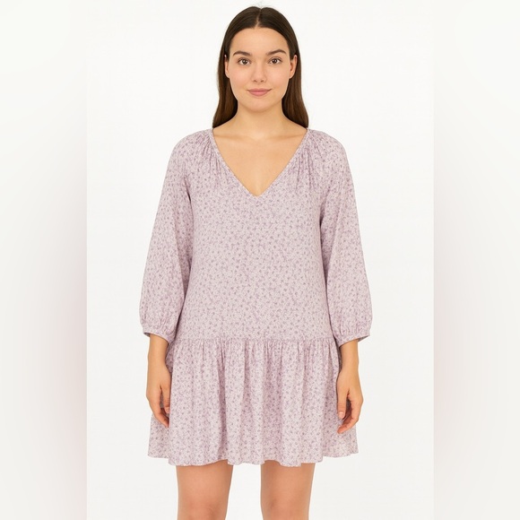 H&M Purple Floral Oversized Dress Size Small. - Picture 1 of 7
